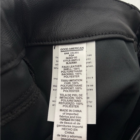 Good American Faux Leather Straight Leg Pants NWT - Picture 6 of 6